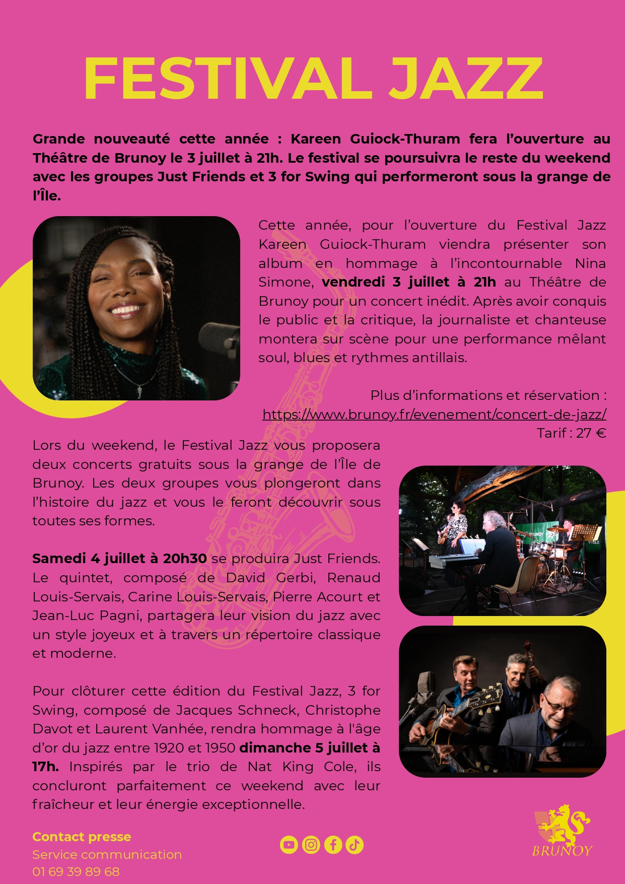 Communiqué de presse Festival de Jazz Brunoy